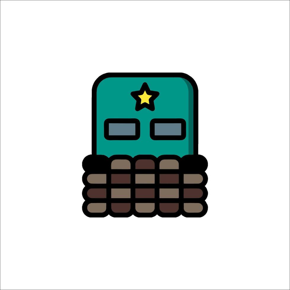 A green robot with a star on it vector