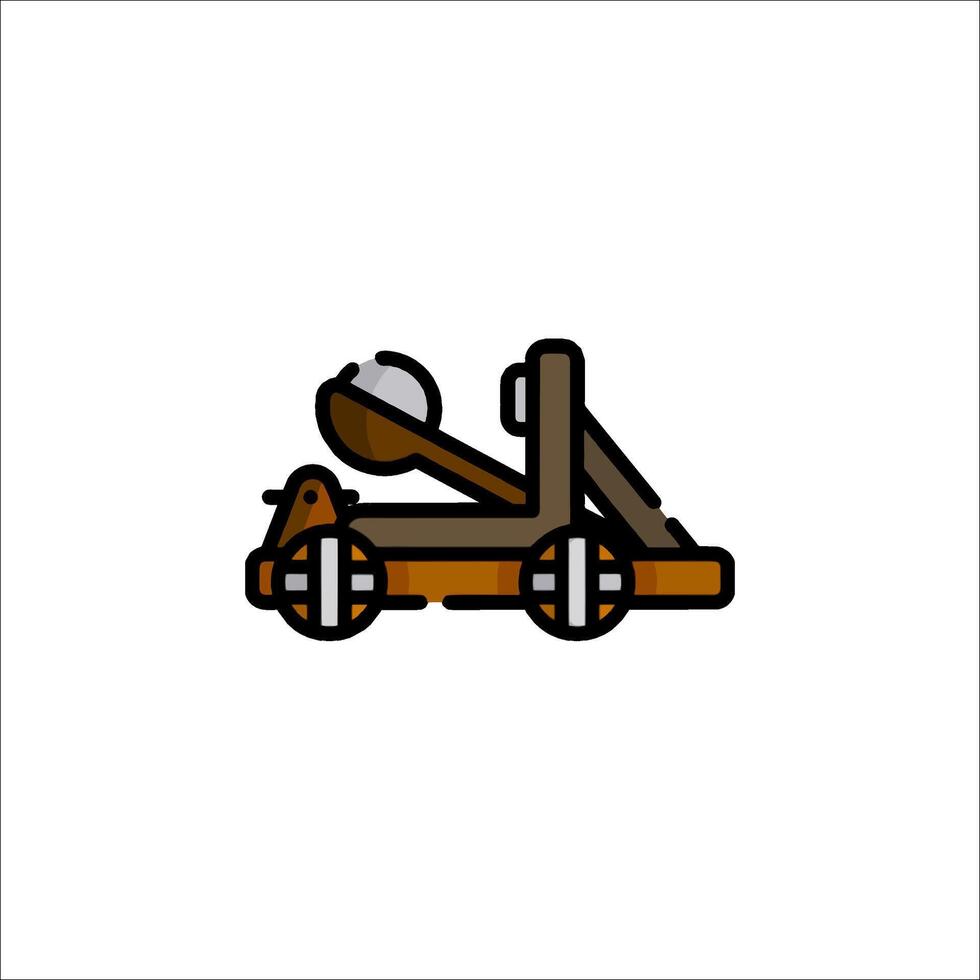 A cartoon car with wheels and a wooden handle vector