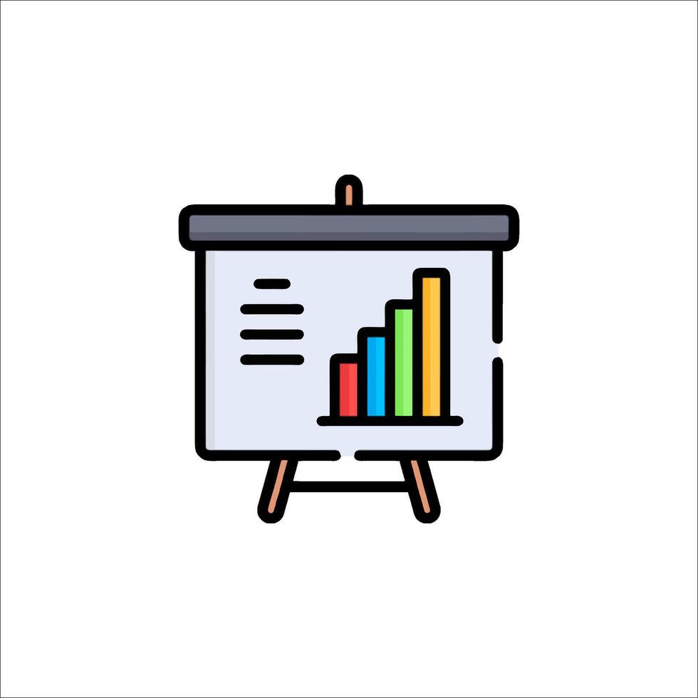 A presentation board with a chart on it vector