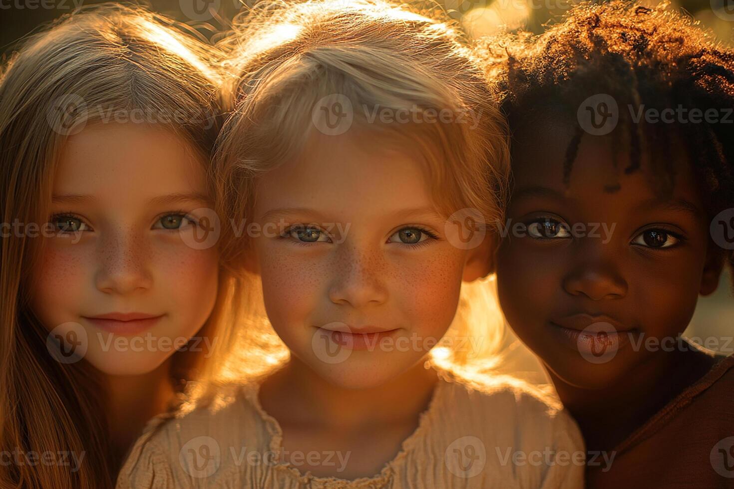 Three young girls pose for a photo together