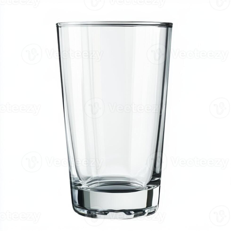 Clear glass tumbler resting on a plain background, ideal for beverages in various settings and occasions photo