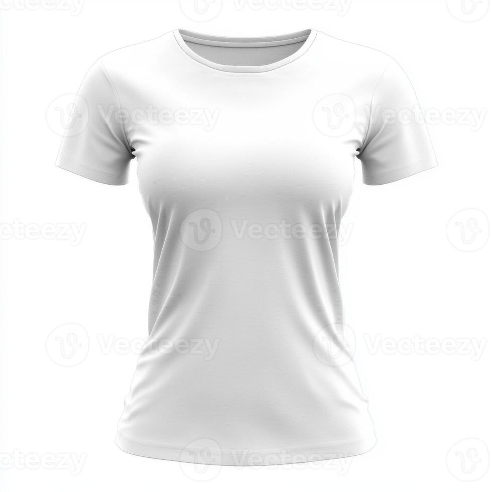 Stylish white t-shirt displayed against a plain background for casual yet trendy clothing options photo