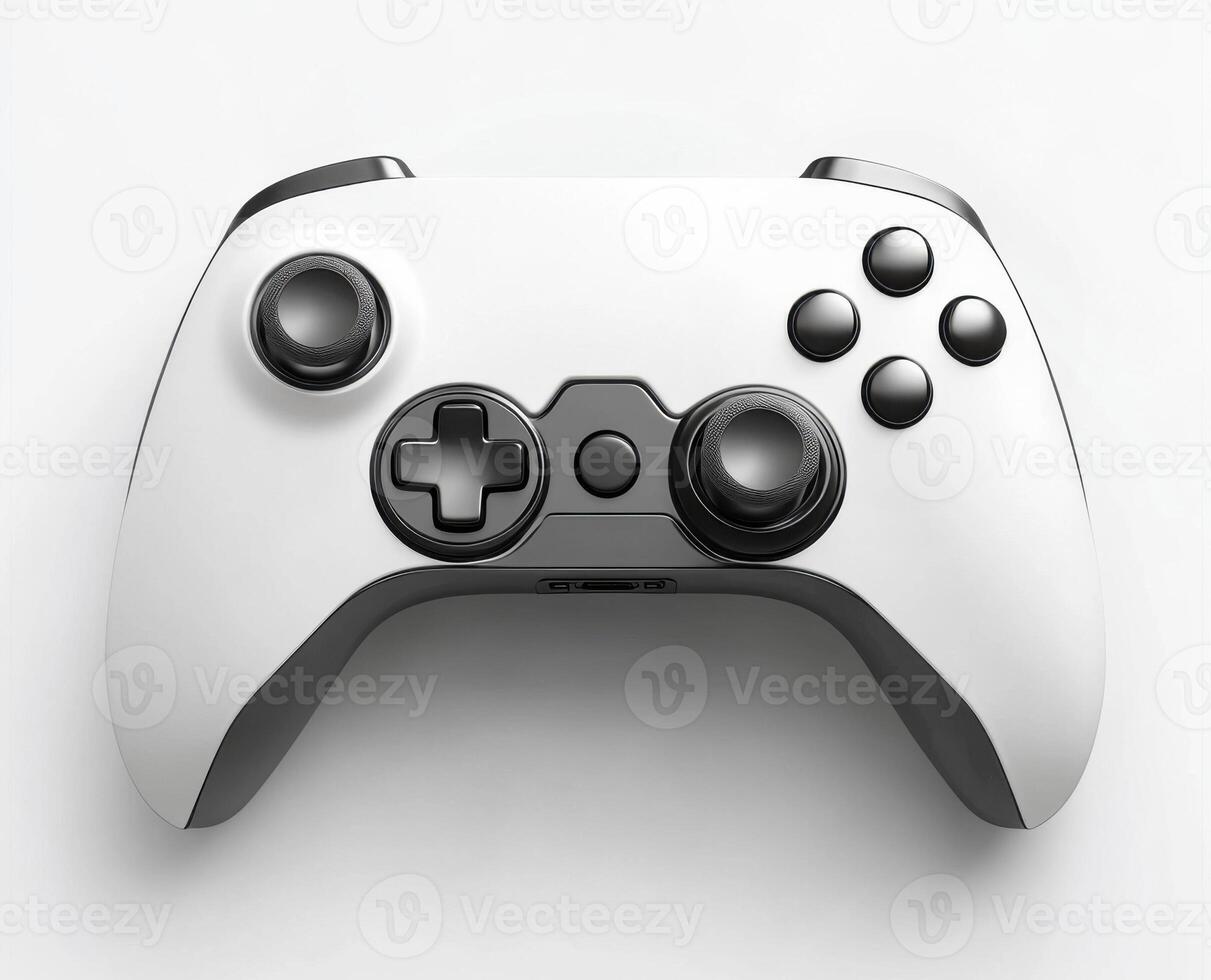 Stylish white gaming controller resting on a light surface showcasing sleek design and modern features photo