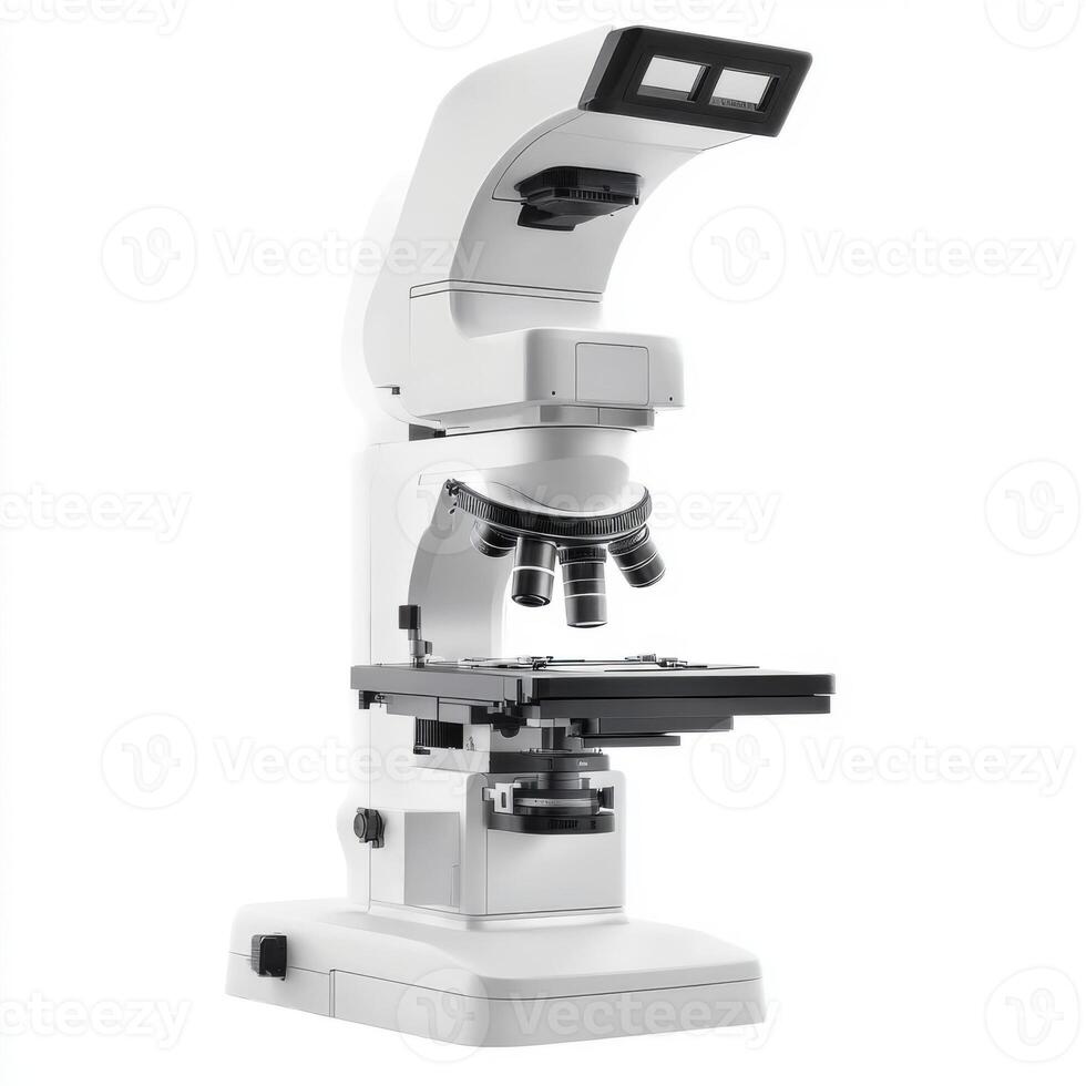High-quality laboratory microscope used for scientific research and educational purposes in a modern lab setting photo