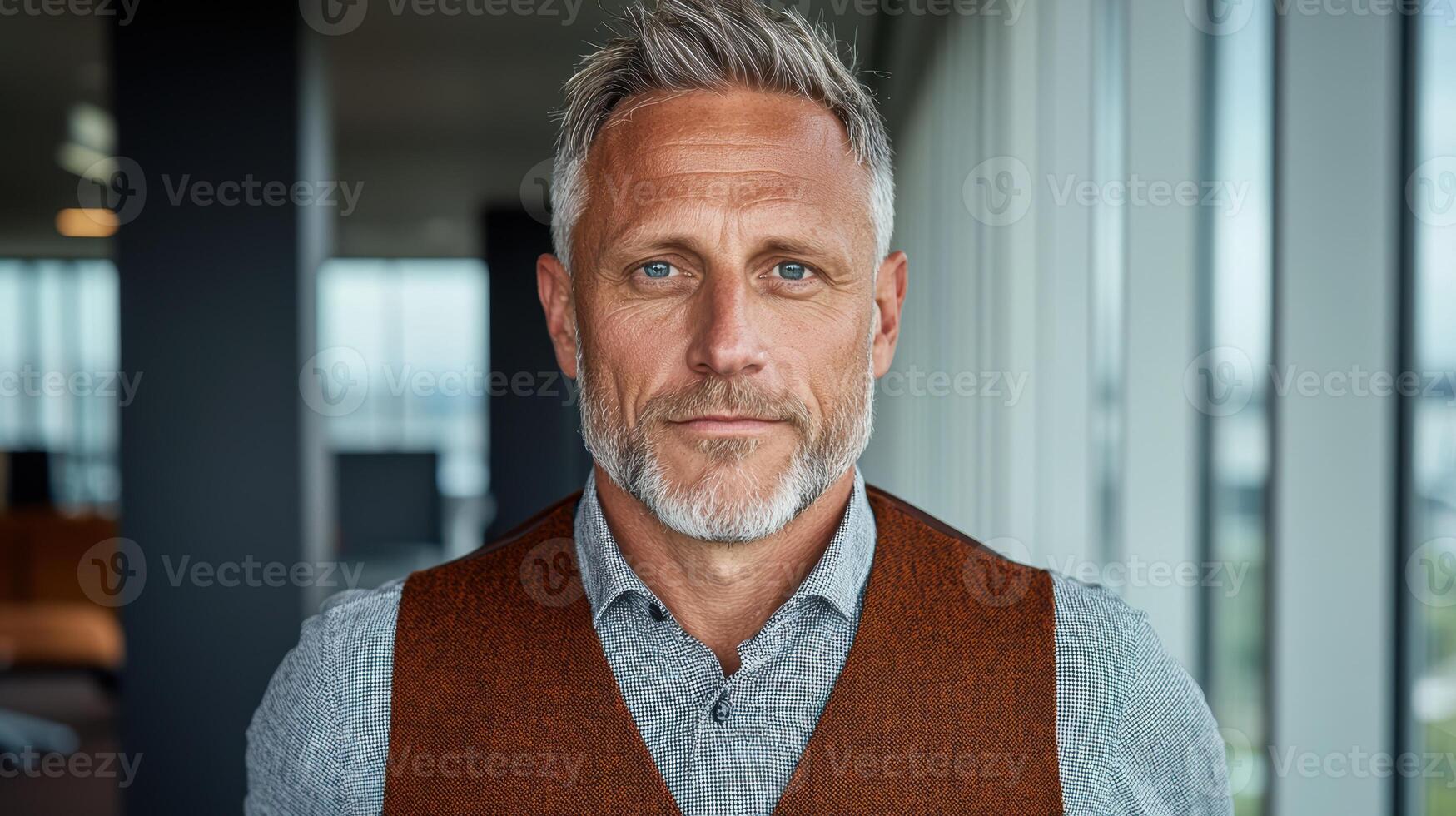 Portrait of a confident middle aged businessman in an office photo