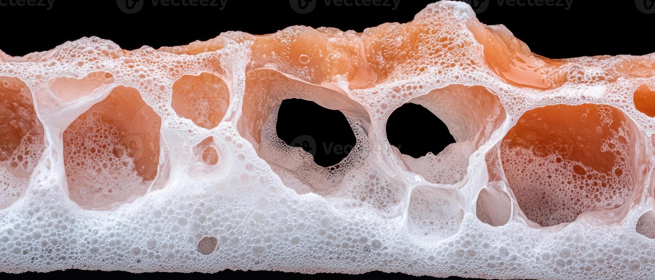 Abstract foam texture with orange and white colors photo