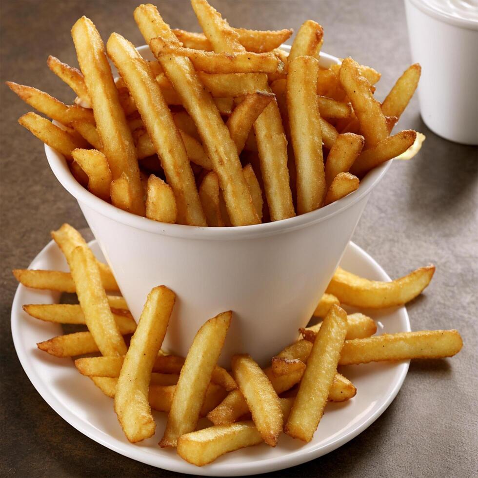 A bowl of french fries photo