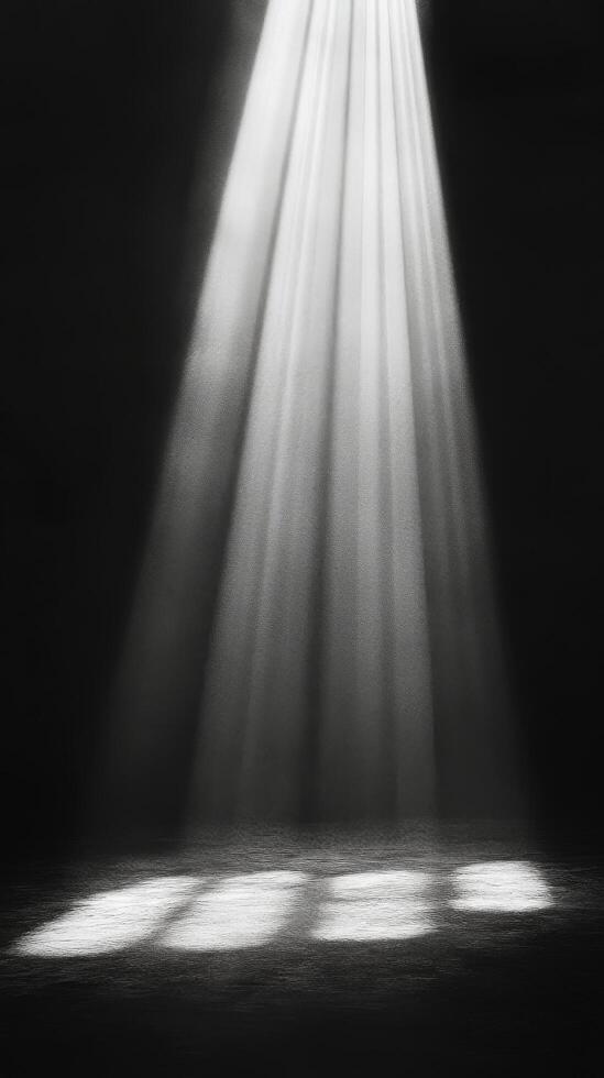 Light rays penetrate darkness creating a serene atmosphere underwater photo