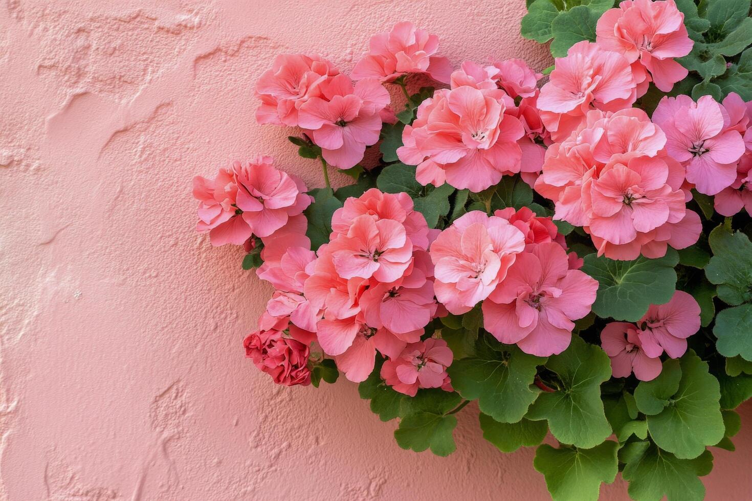 Bougainvillea flowers against a soft pink background create a vibrant and cheerful decor photo