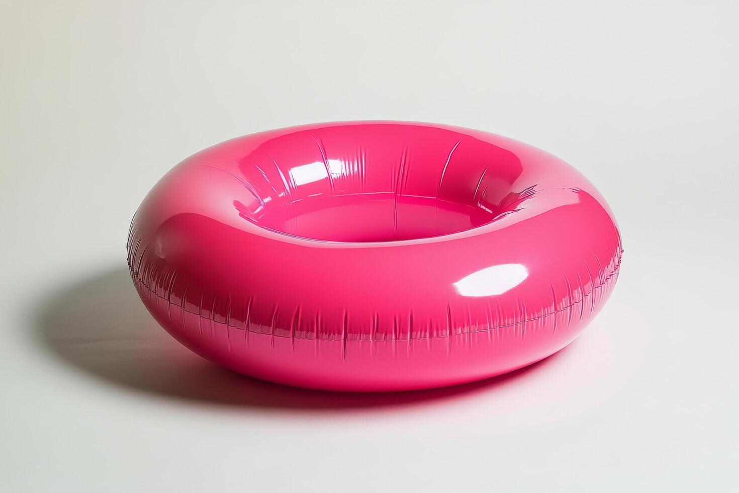 Bright pink inflatable ring designed for summer pool fun and recreational activities photo