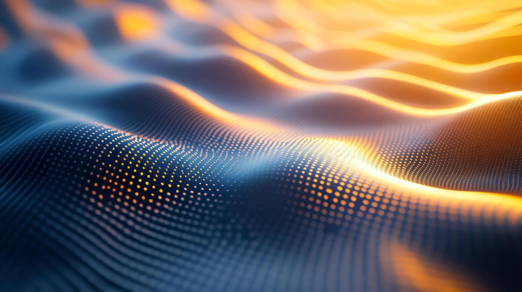 Wave of light is reflected on the surface of a blue ocean. The light is orange and the waves are small photo