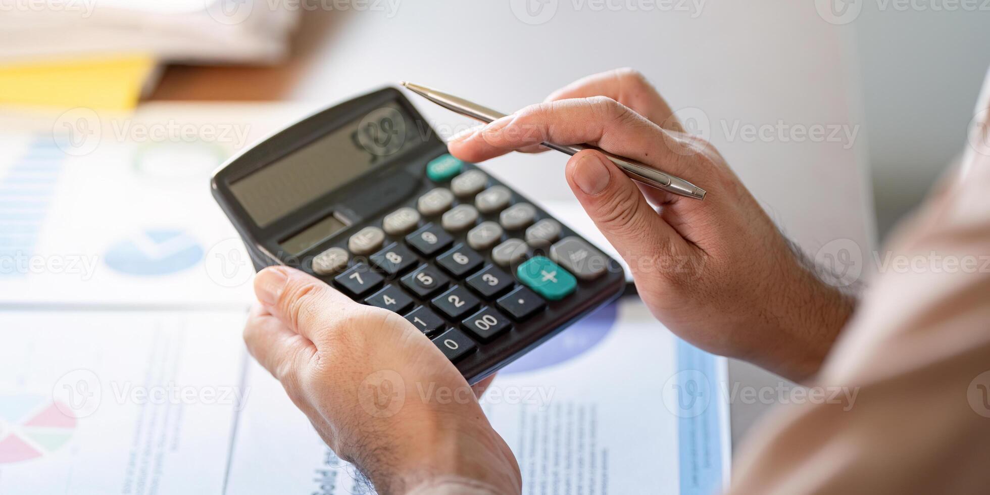 Calculating business success financial planning insights office environment instructional content perspective on growth photo