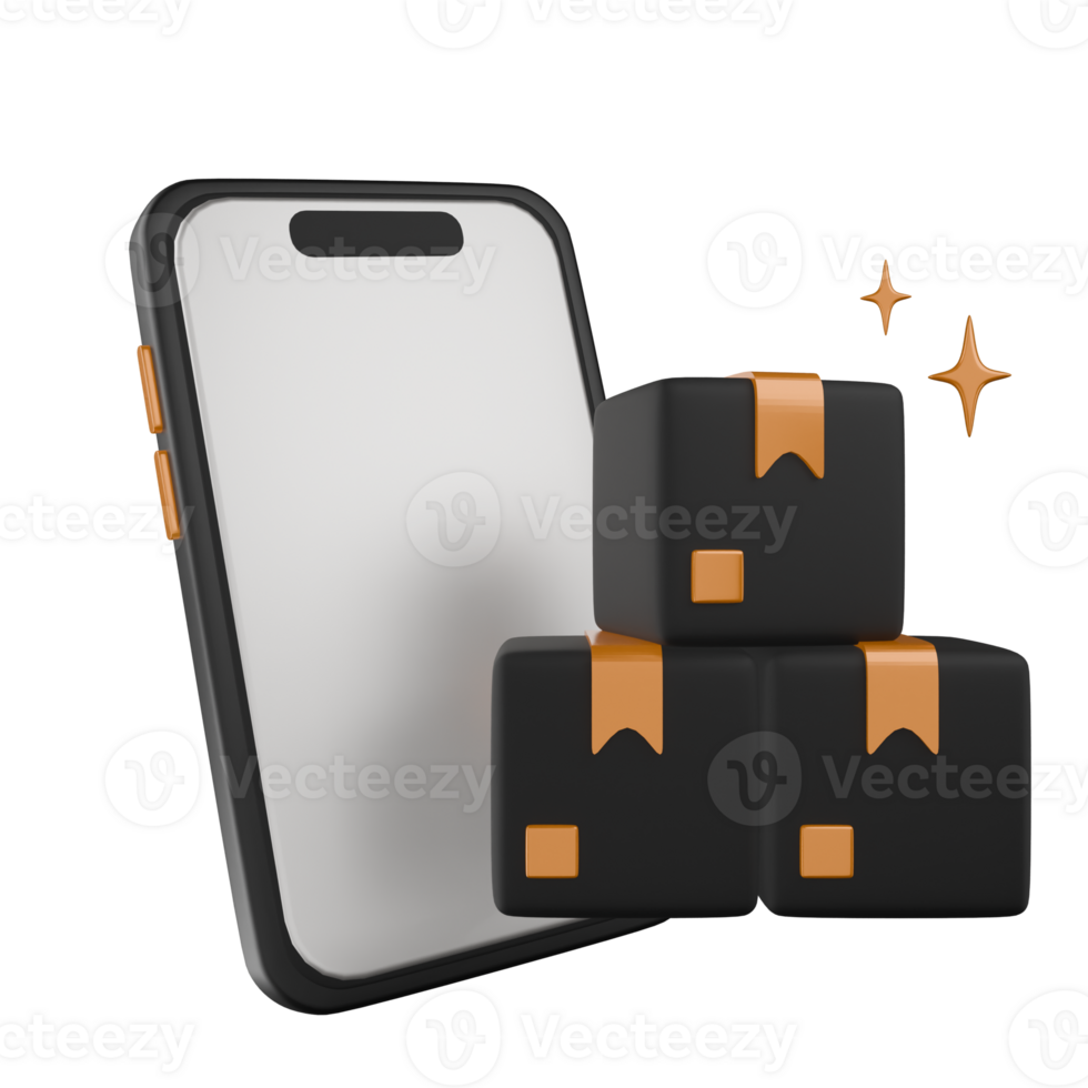 A smartphone with boxes on top of it png