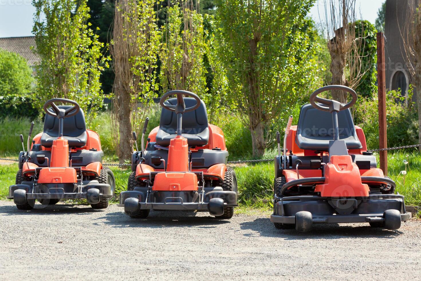 Red Lawnmowers background photo