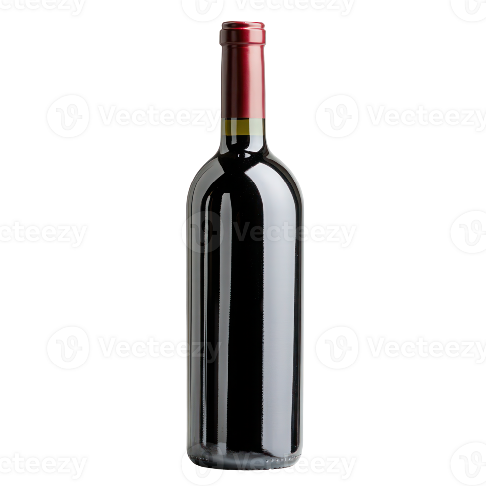 Red Wine Bottle Dark Glass Beverage Alcohol Drink Still Life Closeup Isolated Photography Studio png