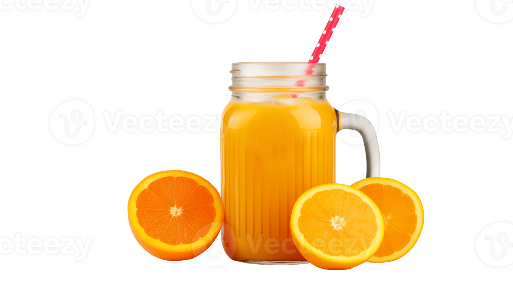 Fresh Orange Juice in Mason Jar with Slices png