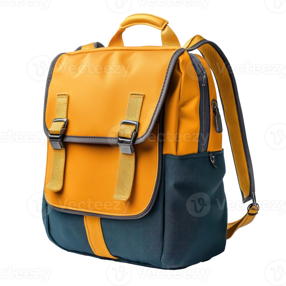 Stylish Mustard Yellow Teal Backpack School Bag Travel Bag png
