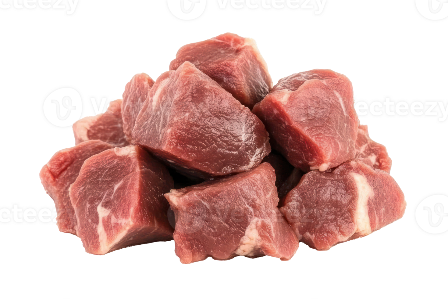 Fresh Diced Beef Cubes Raw Meat Red Meat Butcher Shop Steak Cooking Ingredient Food Photography png