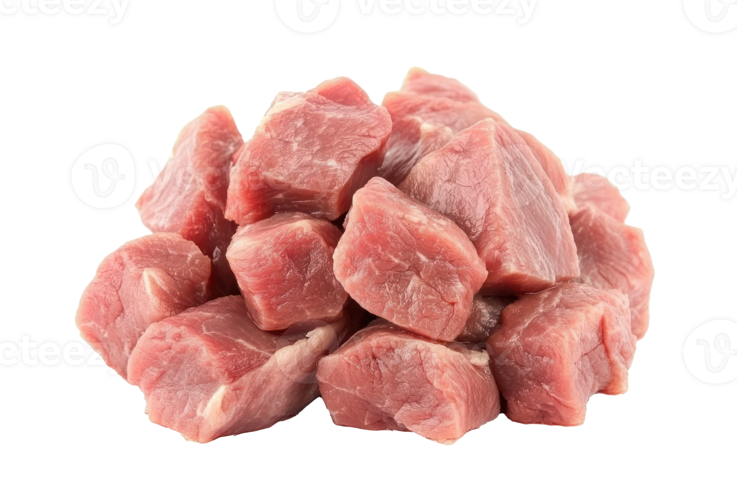 Fresh Raw Beef Cubes Diced Steak Meat Cooking Ingredient png