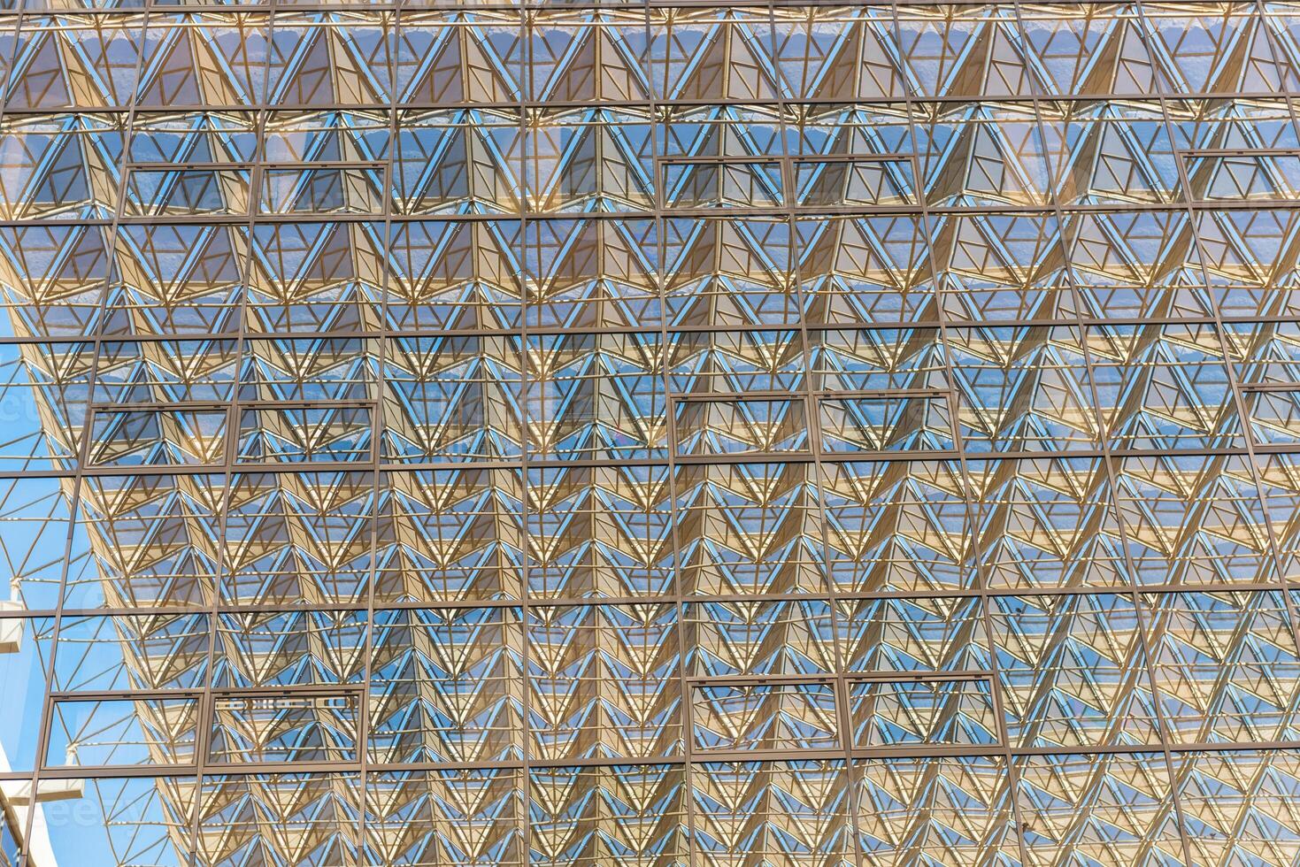 Modern building roof geometric design background photo