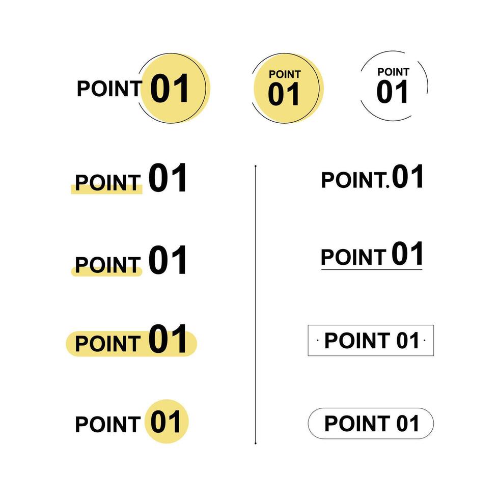 Numbered Point List Design Elements vector