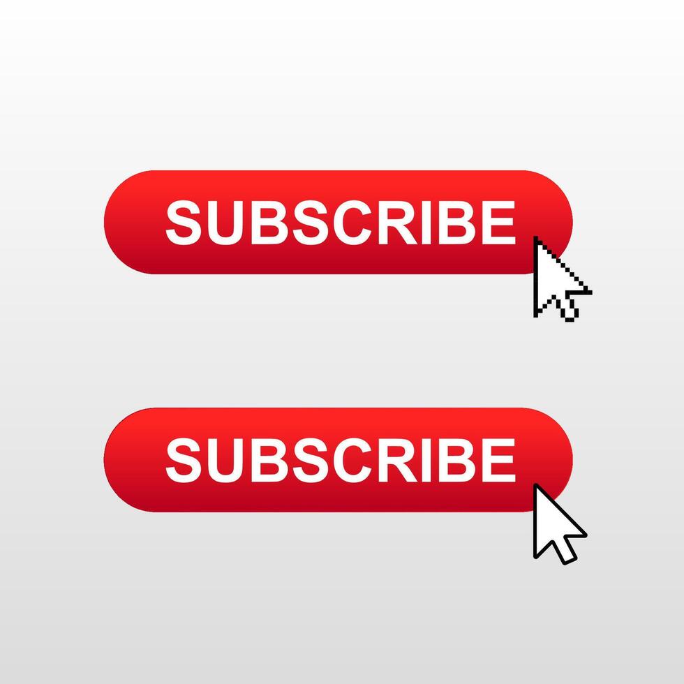 Red Subscribe Button with Cursor vector
