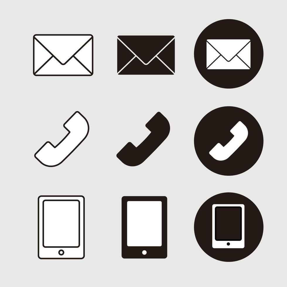 Collection of Communication Icons for Digital Devices vector