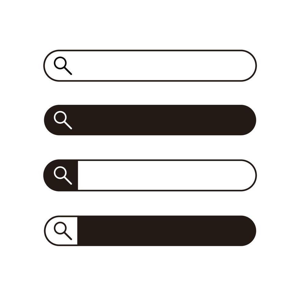 Simple Search Bars Design Set vector