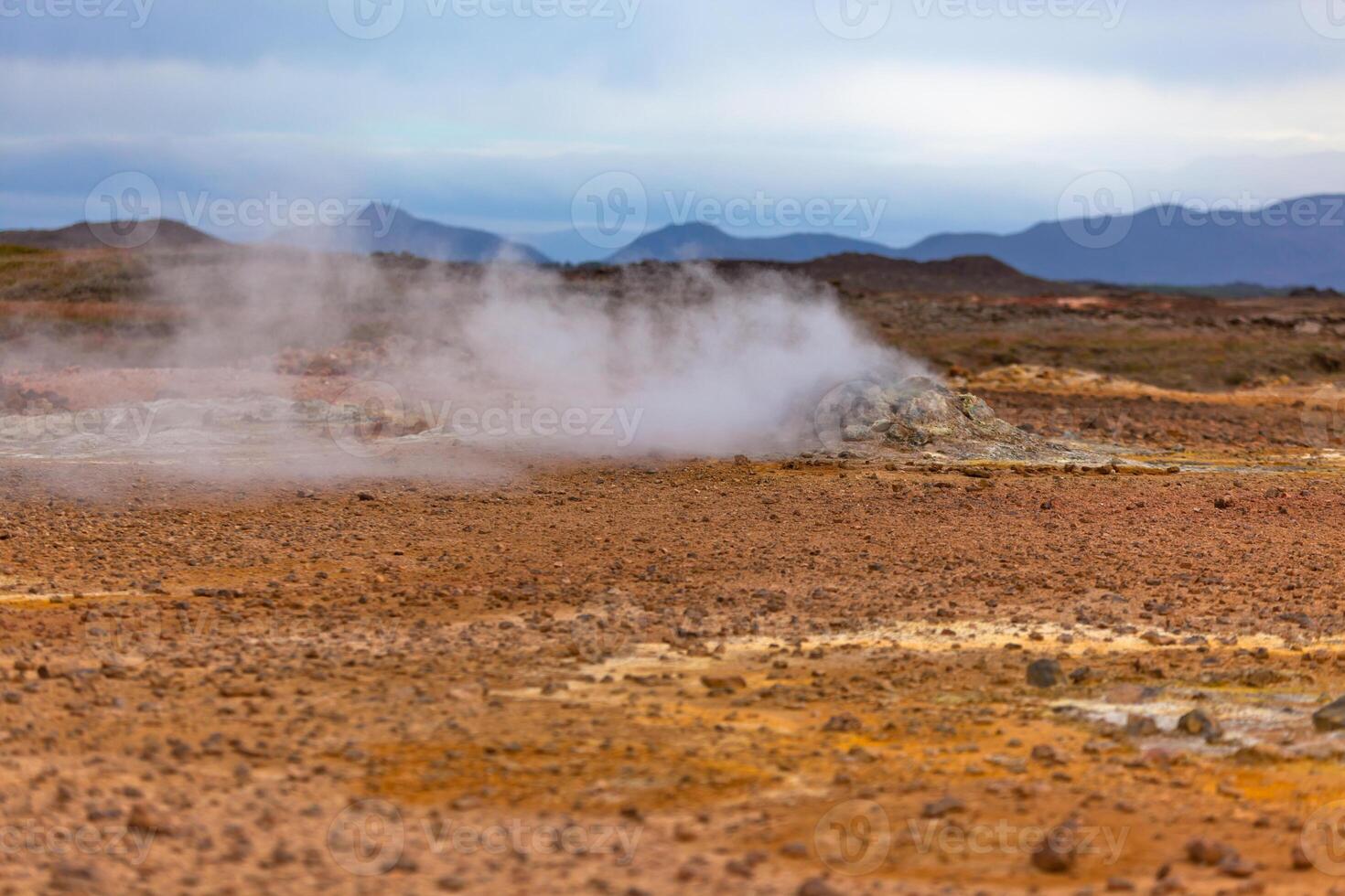 Desert at Geothermal Area Hverir, Iceland photo