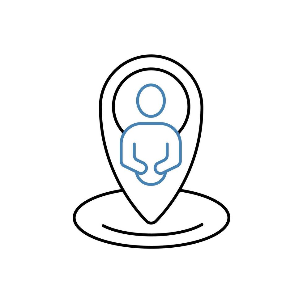 here concept line icon. Simple element illustration. here concept outline symbol design. vector