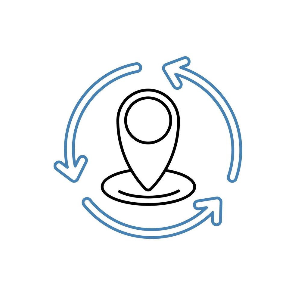 change location concept line icon. Simple element illustration. change location concept outline symbol design. vector
