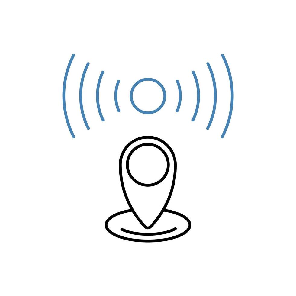 live location concept line icon. Simple element illustration. live location concept outline symbol design. vector