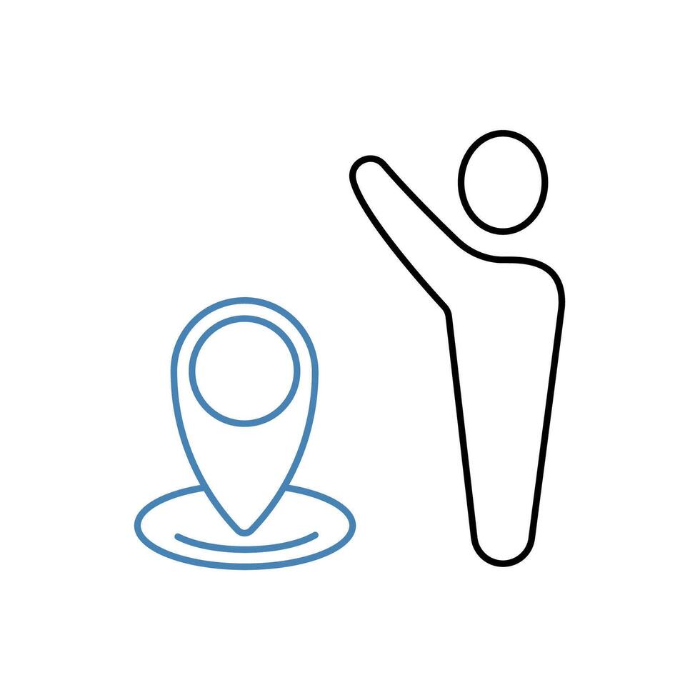 you are hereconcept line icon. Simple element illustration. you are here concept outline symbol design. vector