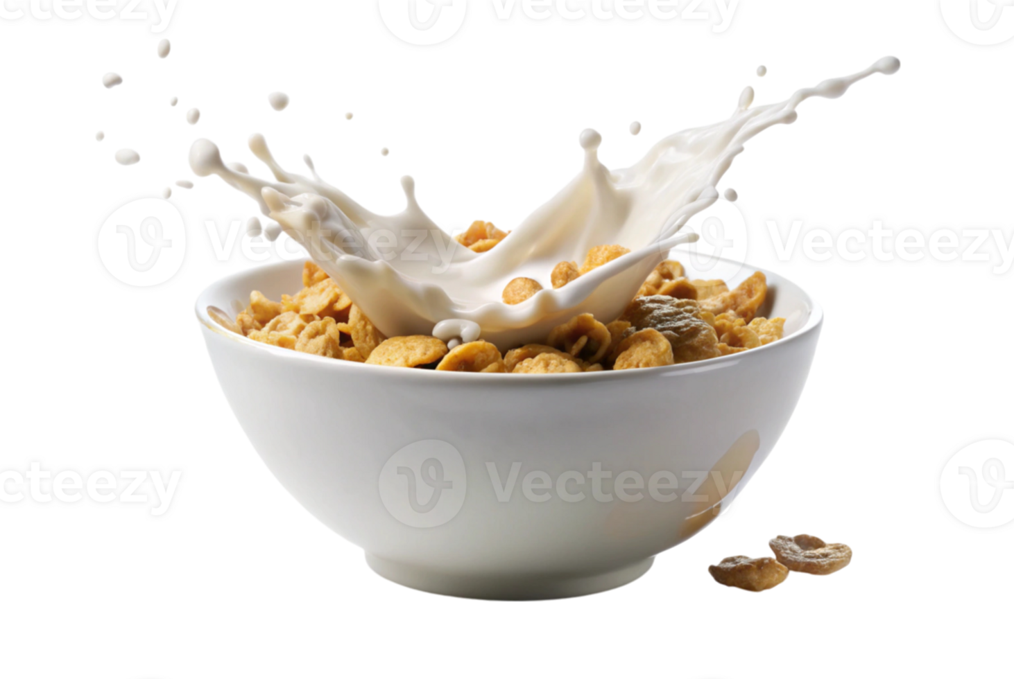A splash of milk and crispy cereal for happiness png