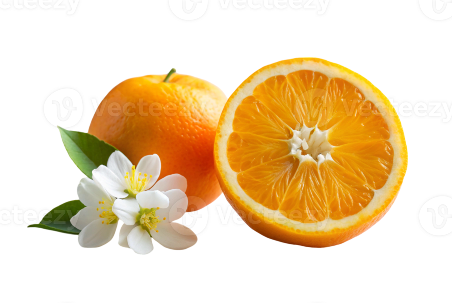 An orange cut in half sits atop my desk png