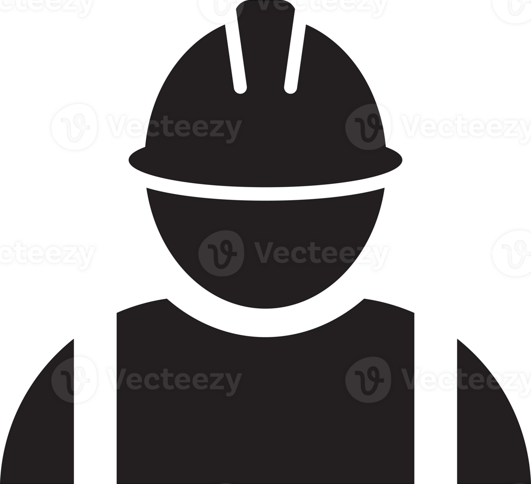 Construction worker icon Person profile avatar with helmet and jacket for graphic design, logo, web site, social media, ui illustration png