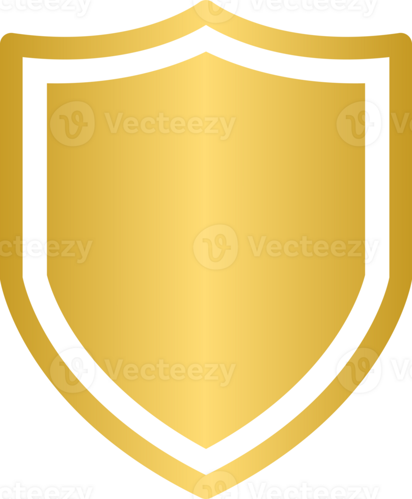 Gold shield icon security protection symbol for graphic design, logo, web site, social media, mobile app, ui illustration png