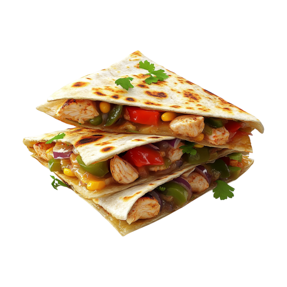 Chicken quesadilla with vegetables png