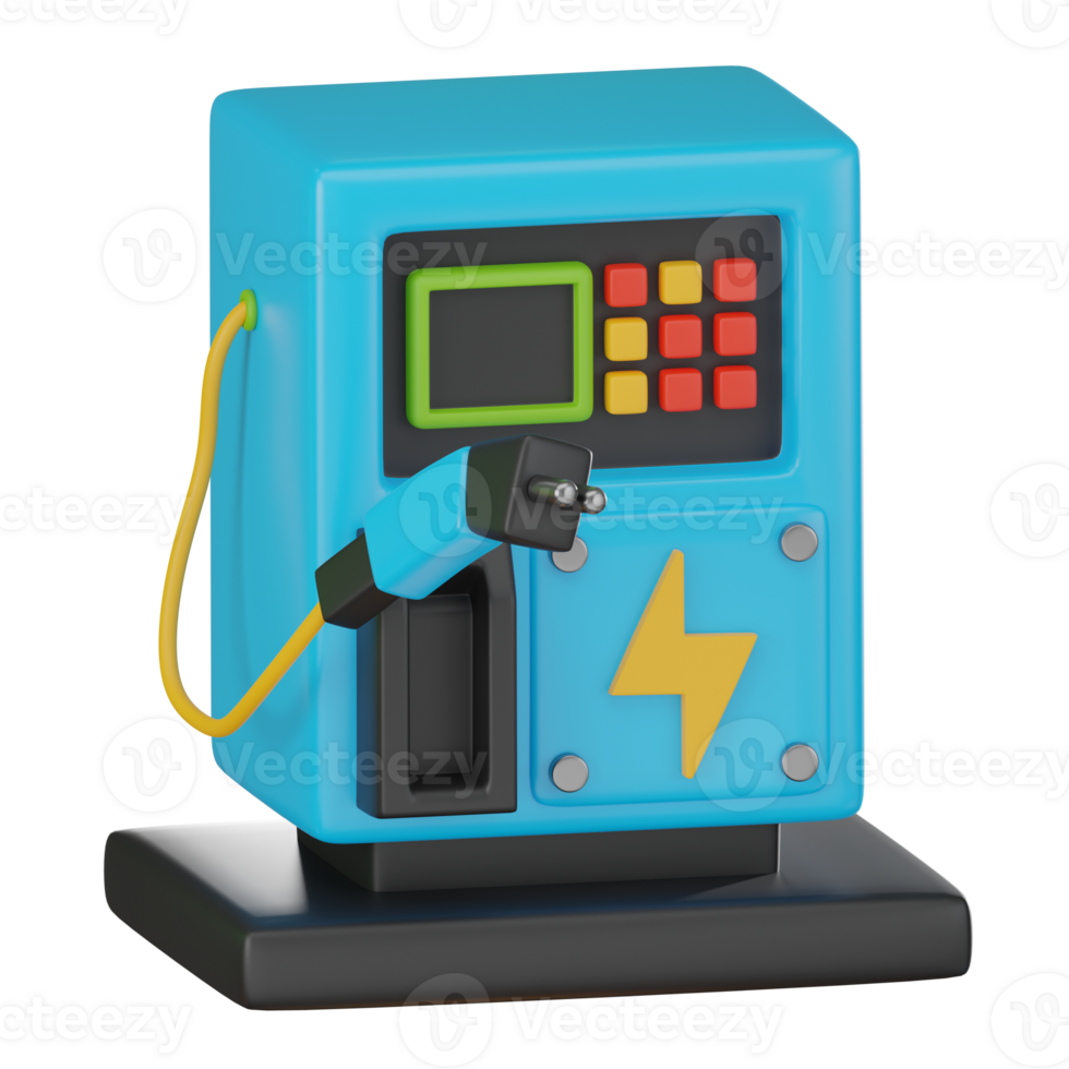3D render, Car Charging Station for Clean and Sustainable Energy Concepts, Icon Illustration png