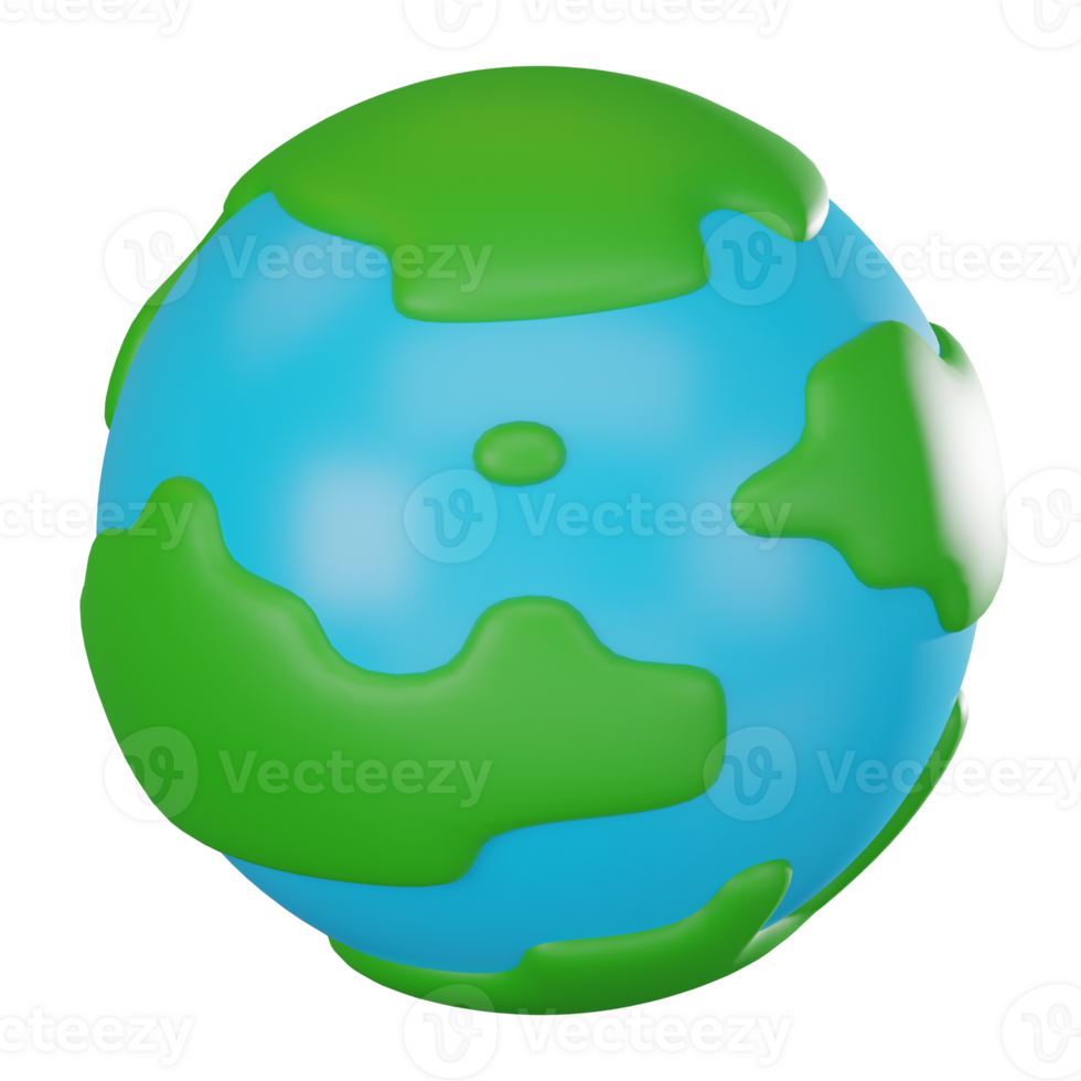 3D render, Globe for Sustainable Ecology and Environmental Design, Icon Illustration png