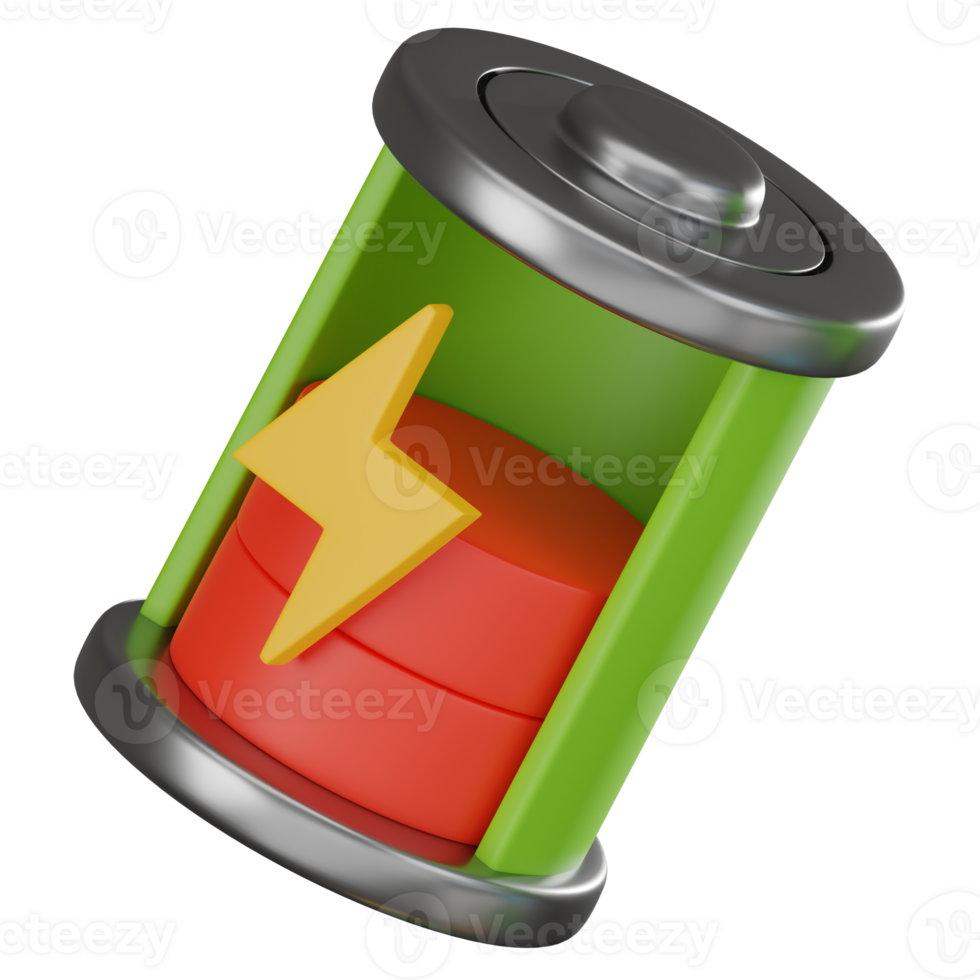 3D render, Low Battery and Energy, Icon Illustration png