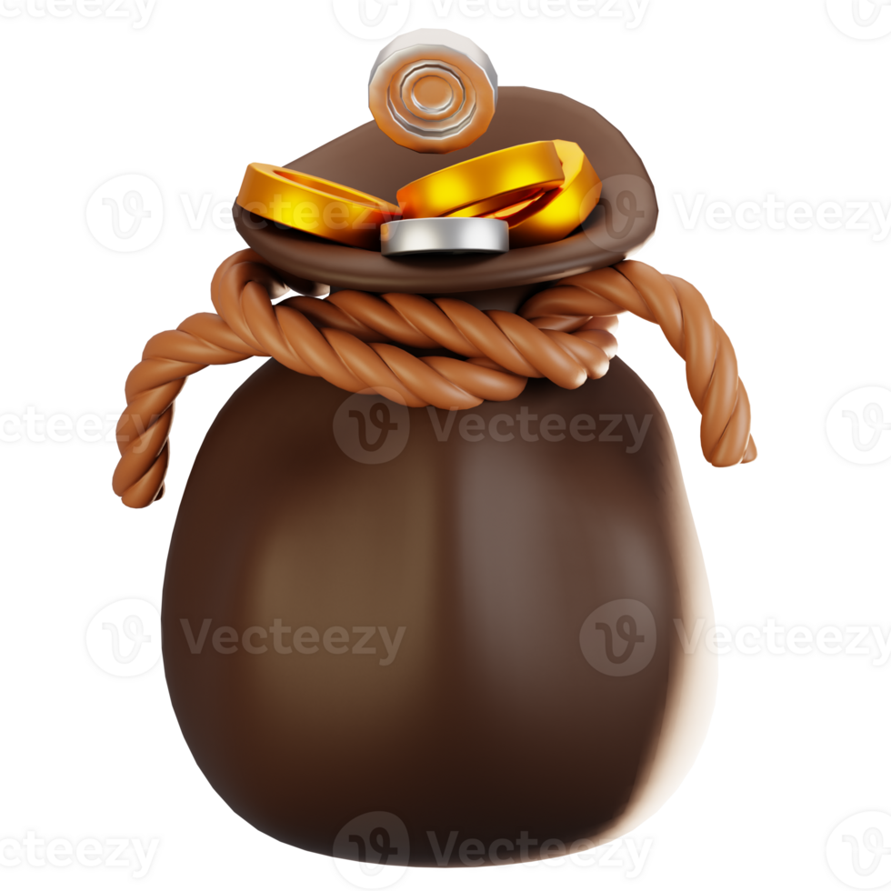 3d Renderização aventura jogos ícone conceito. 3d render dinheiro ícone png