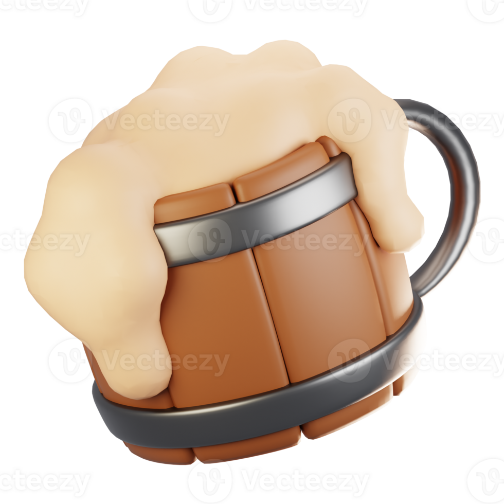 3d rendering adventure game icon concept. 3d render beer icon png