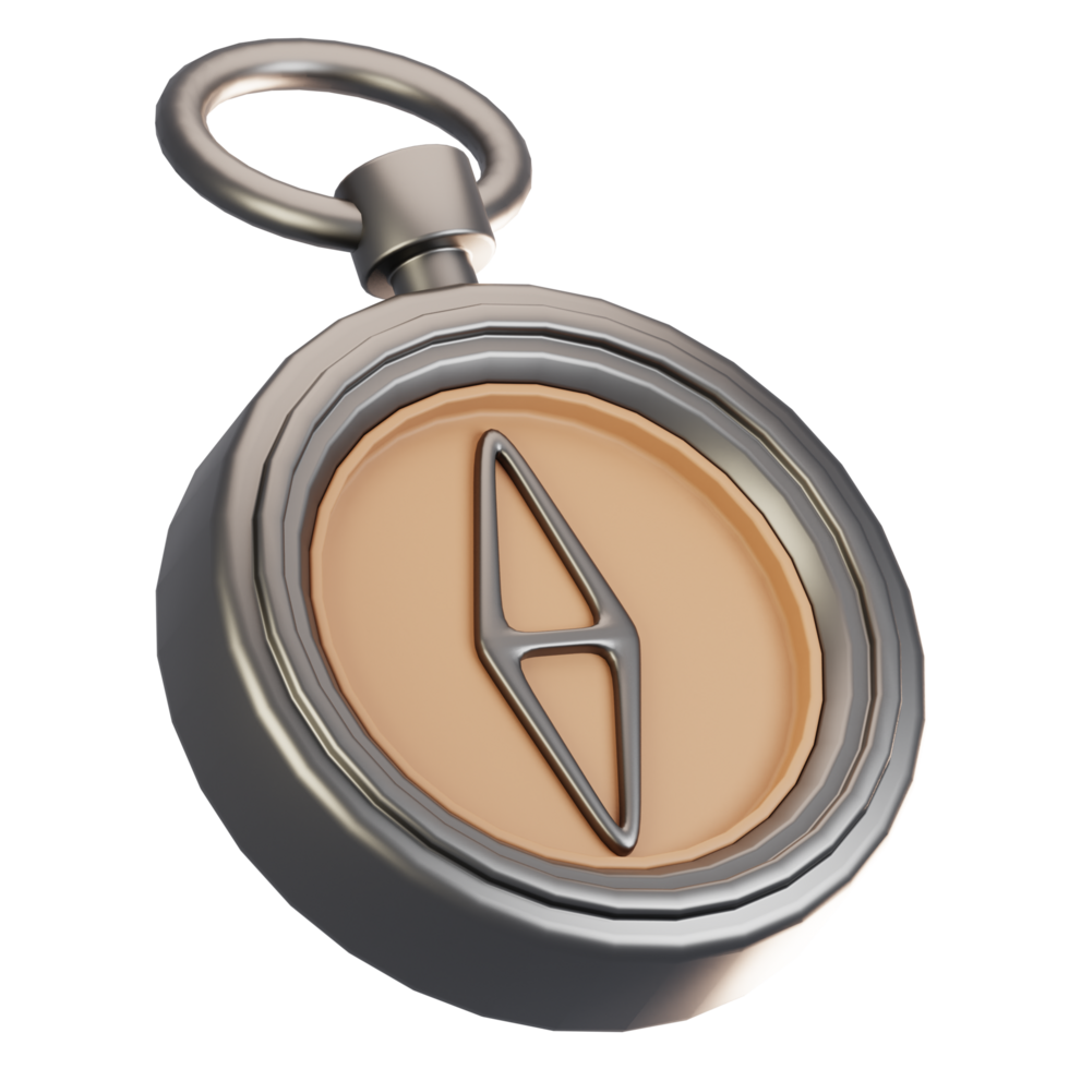 3d rendering adventure game icon concept. 3d render compass icon png