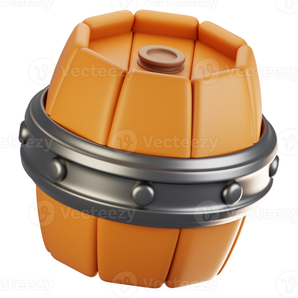 3d rendering adventure game icon concept. 3d render barrel icon png
