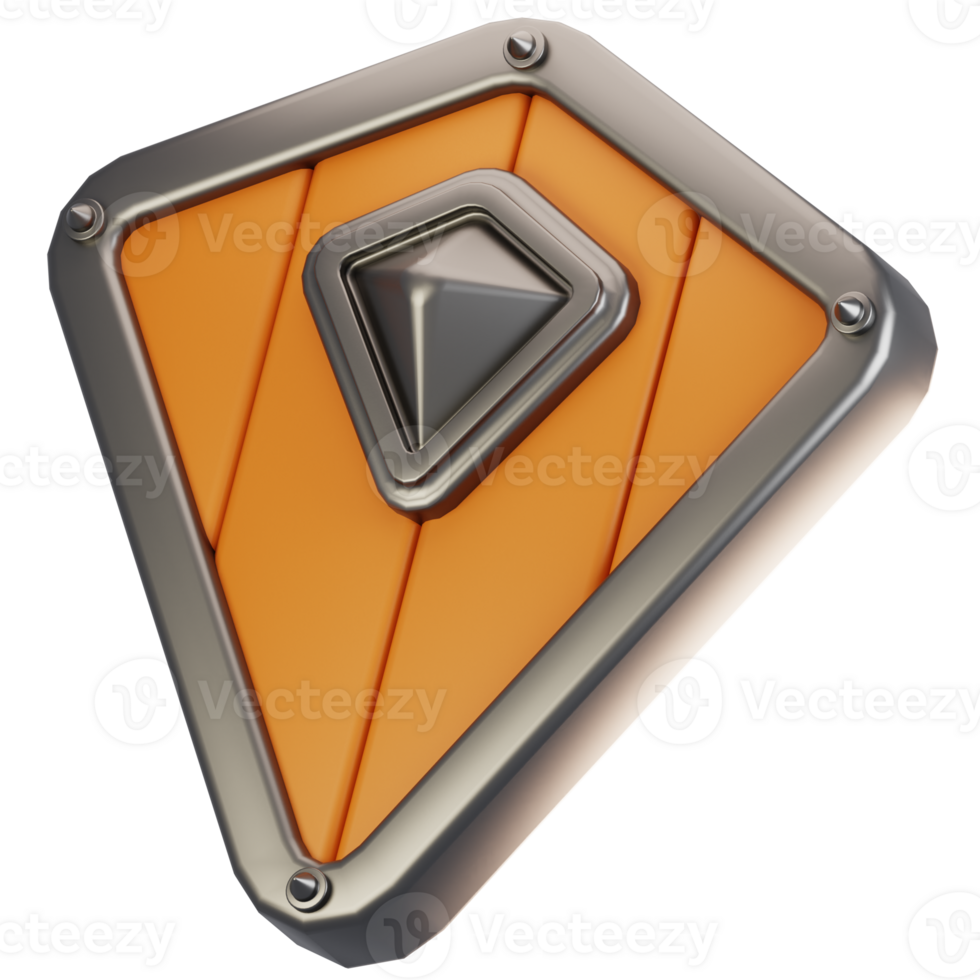 3d rendering adventure game icon concept. 3d render shield icon png