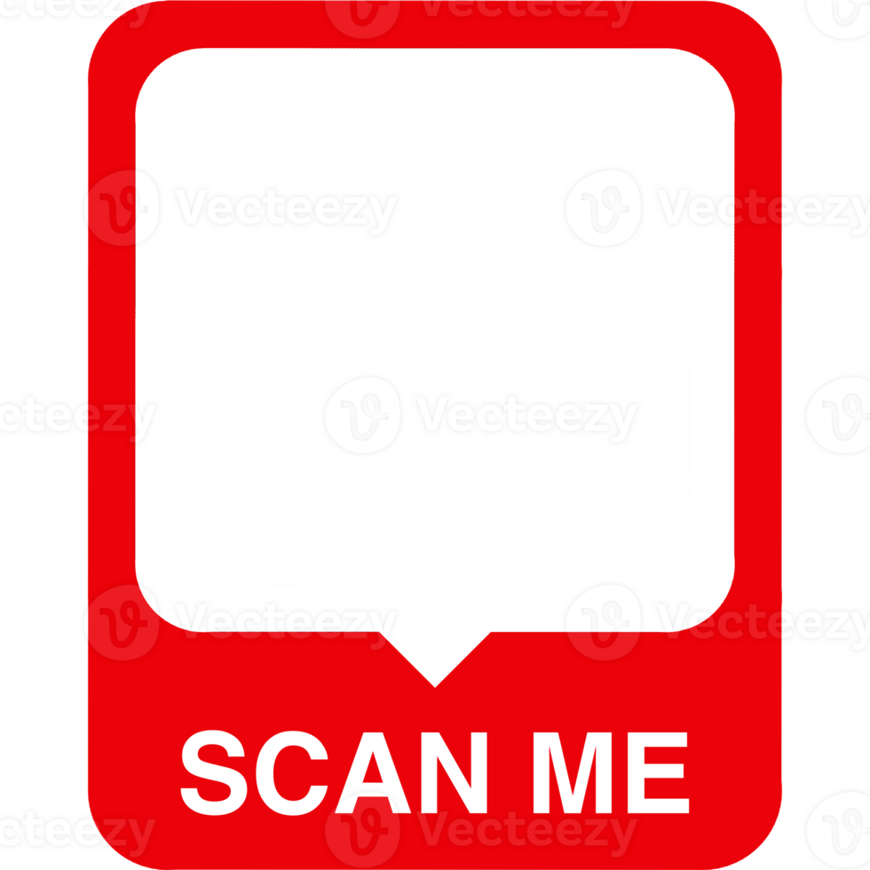 QR code red frame. Scan me png