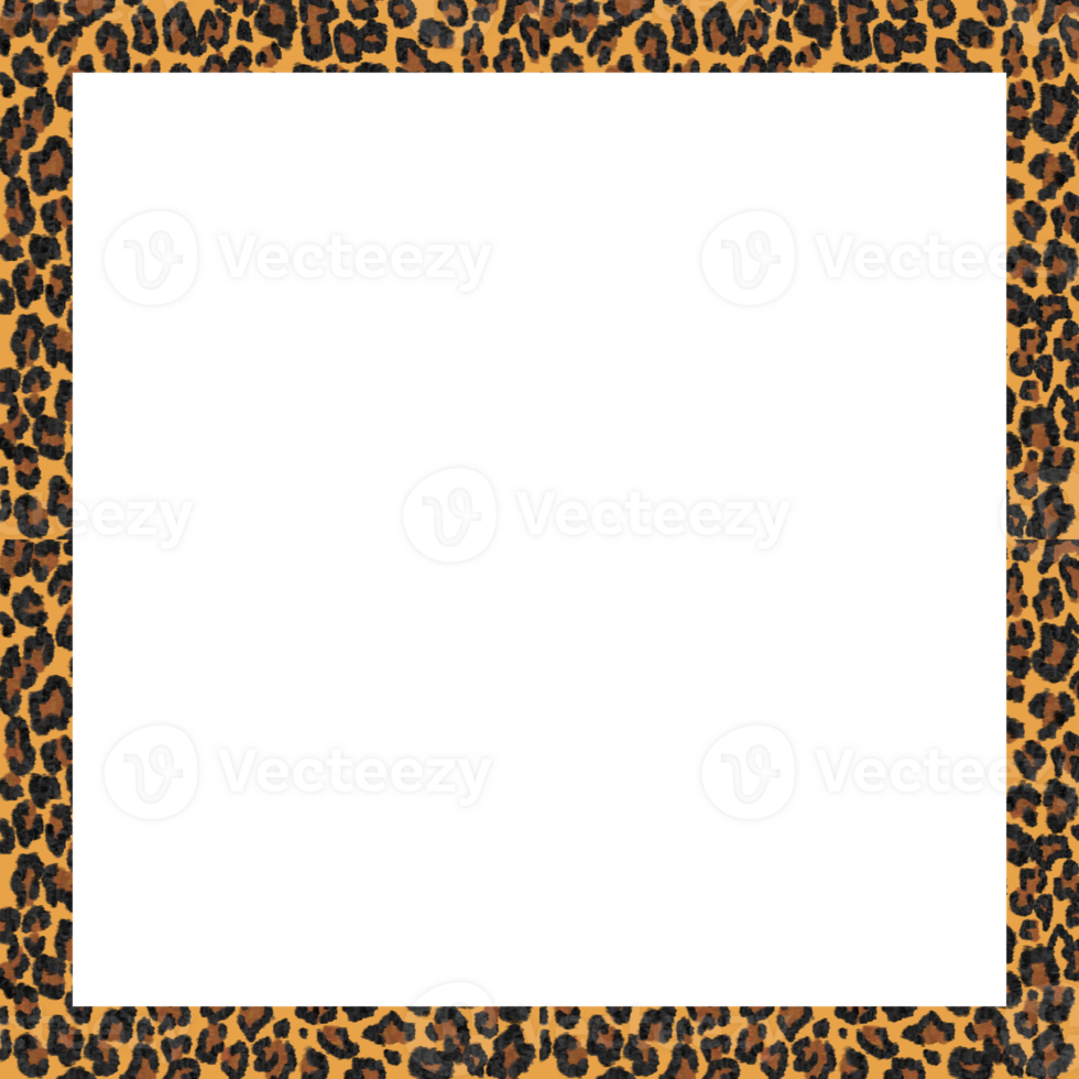 Leopard spots patterns frame. Animal prints patterns border frame. png