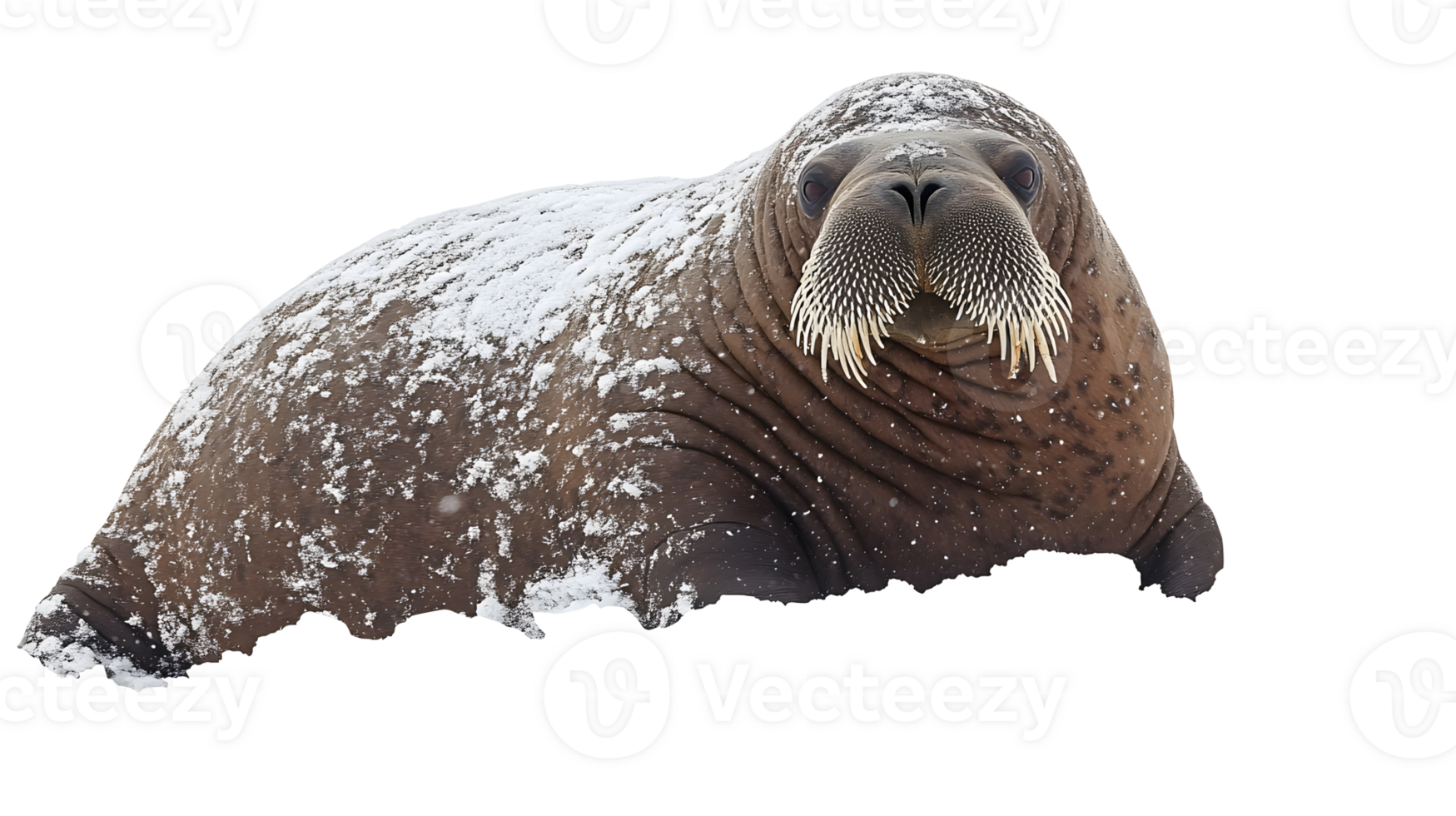 Walrus on a snow covered beach in svalbard png