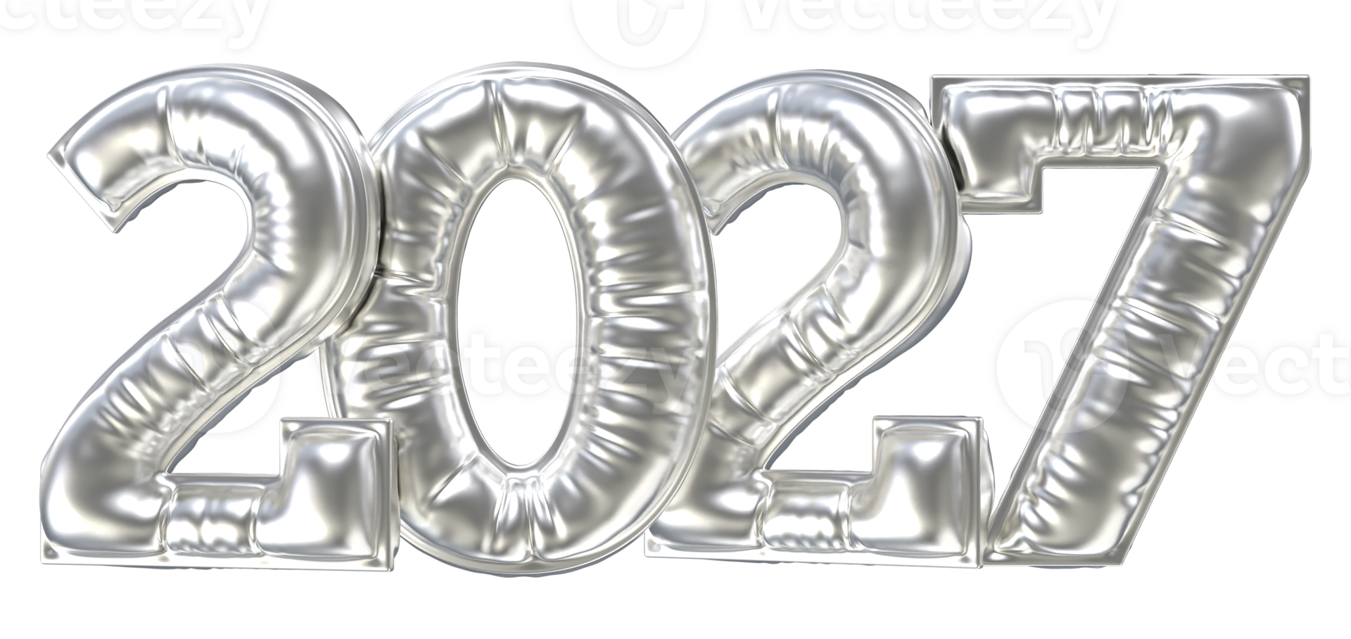 Number 2027 Silver 3D Redner png